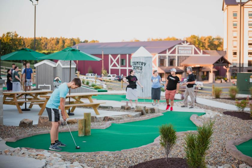 Family Playing the Bridge Course