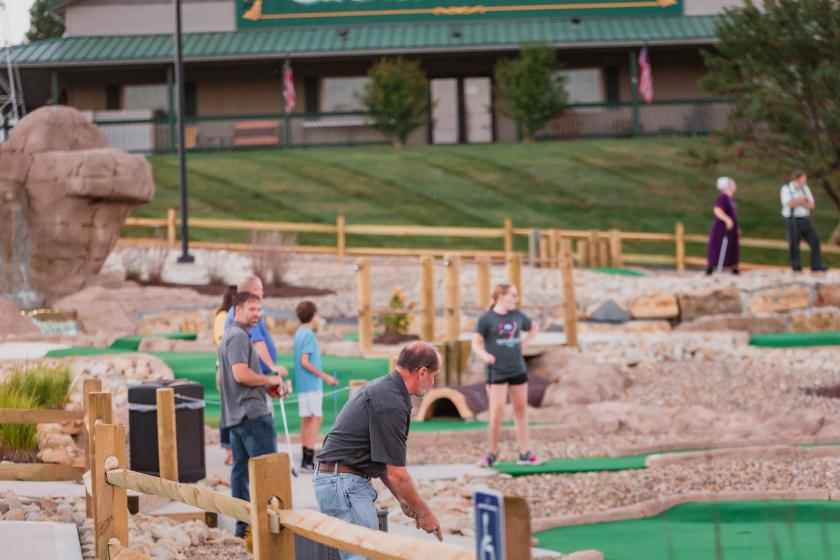 People Playing the Barn Course