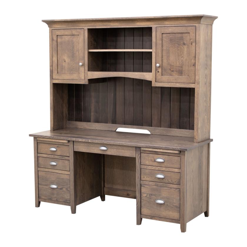 Phoenix Amish Desk with Hutch Top