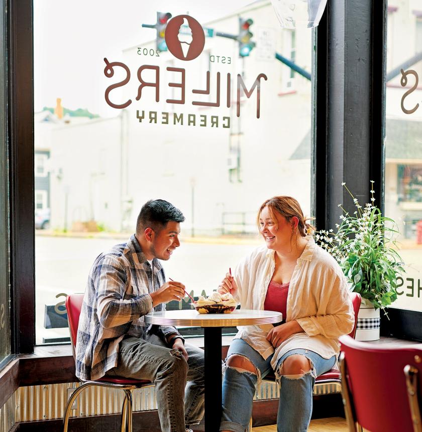 couple in window