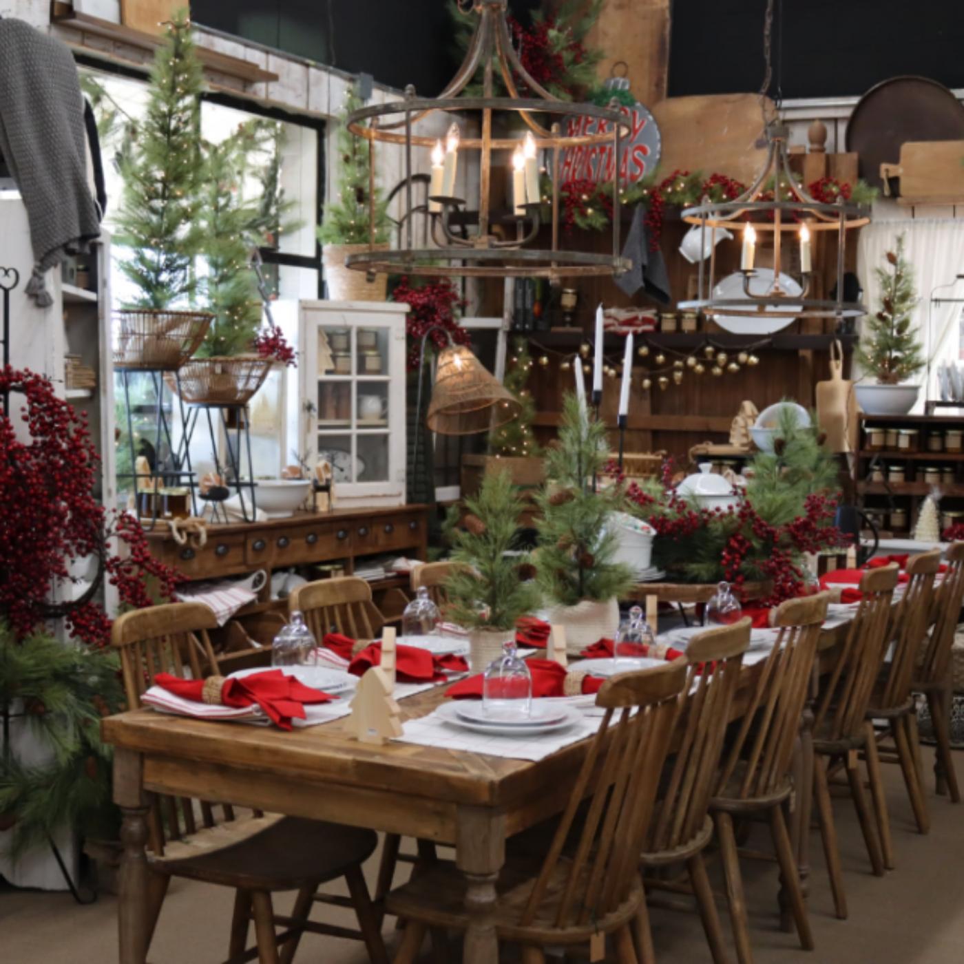 Christmas display at The Peddler in Walnut Creek, Ohio