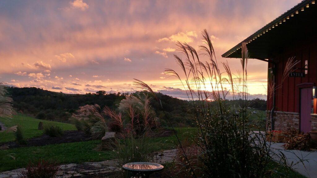 Sunset at Breitenbach Winery