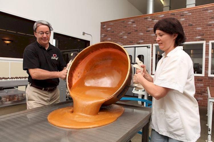 Coblentz Chocolate employees making candy