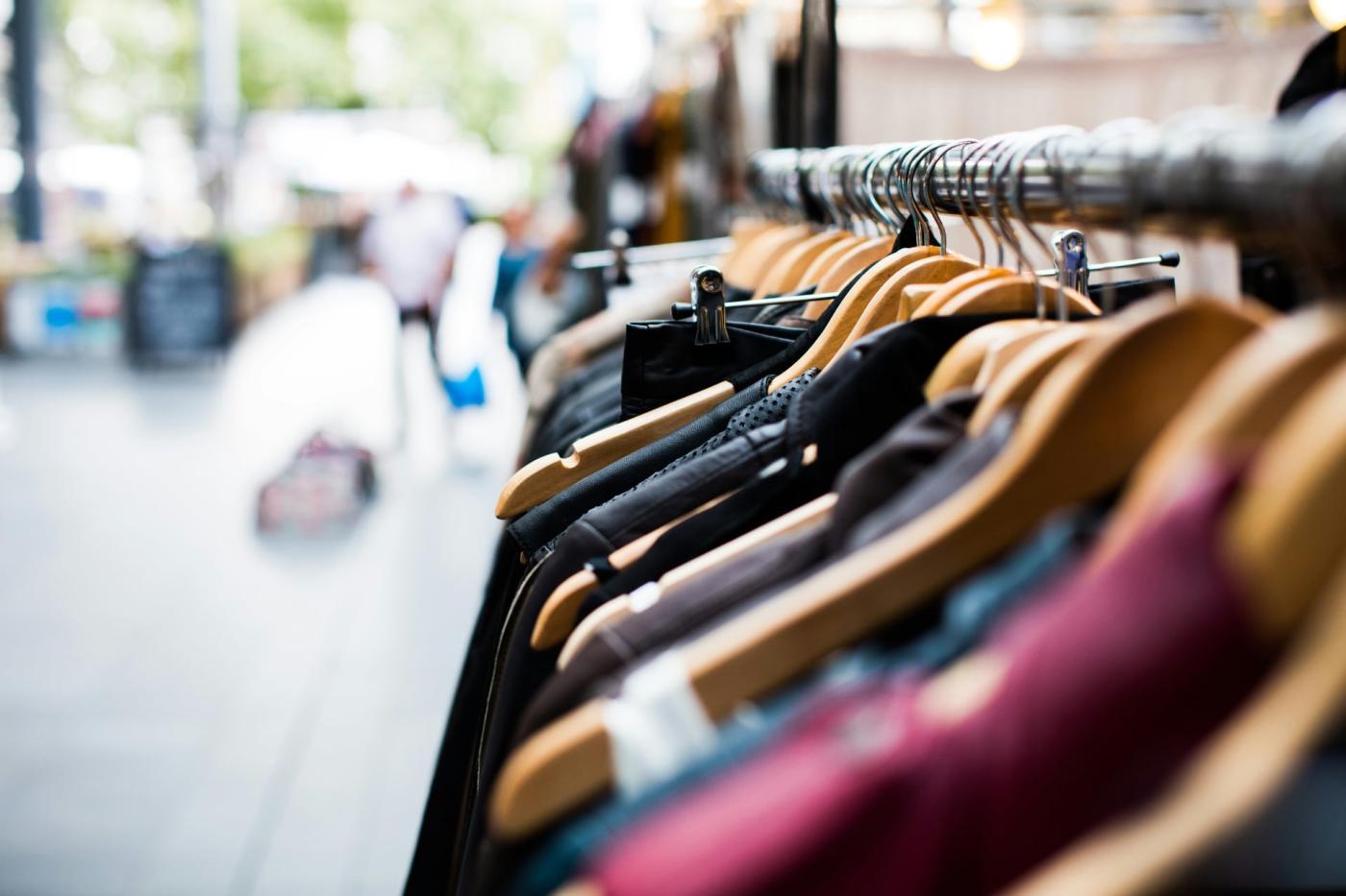 Clothes on a Garage Sale rack