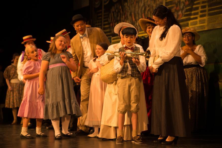 Community theater actors on the stage