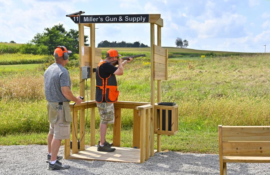 Shooting station at Airport Ridge Sporting Clays