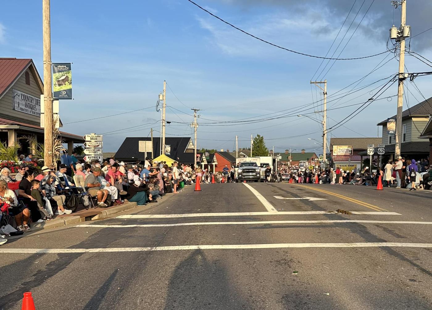 Downtown Berlin, Ohio during the Harvest Fest parade
