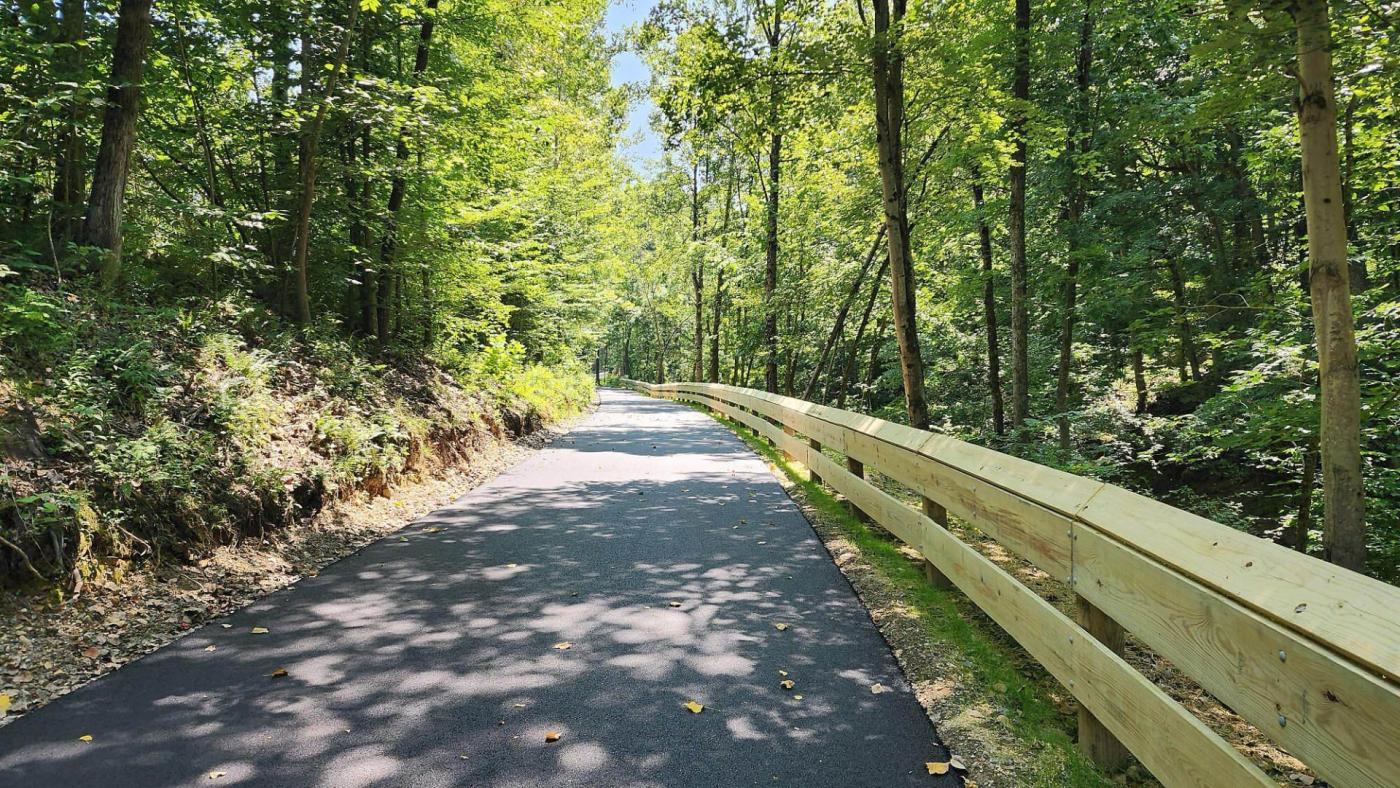 View looking down the Holmes County Trail