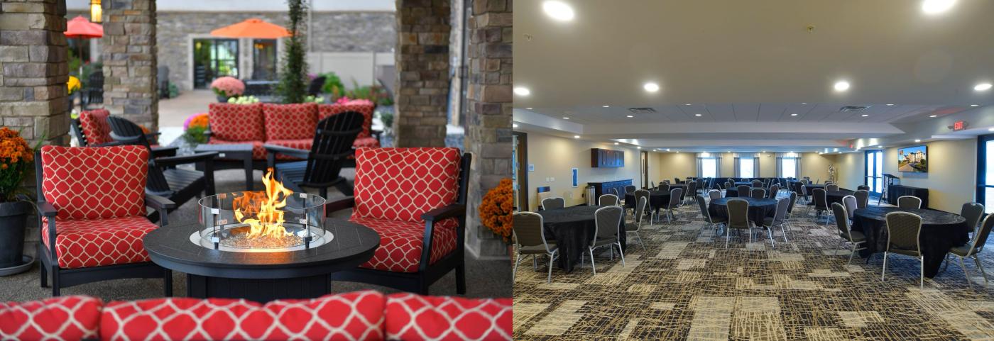 Outdoor and indoor meeting spaces at Berlin Grande Hotel